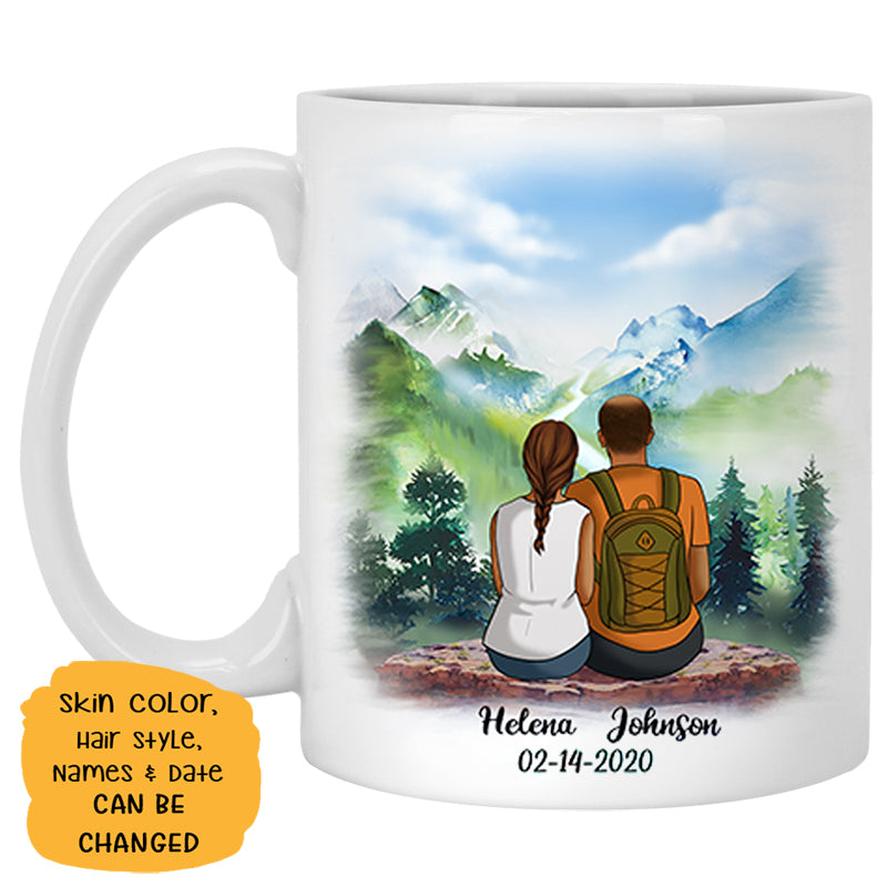 To my husband Love you to the Mountain and back, Mountain cliff, Customized mug, Anniversary gift, Personalized love gift for him