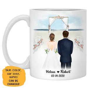 To my husband Found My Missing Piece You Complete Me, Beach Wedding, Customized mug, Anniversary gifts, Personalized love gift for him