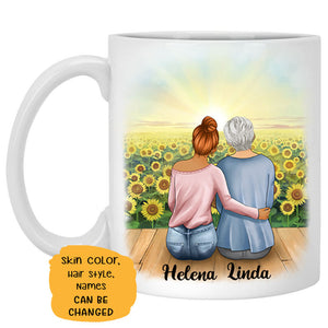 To my Mother-in-law, Thank You Mom For The Things That You Have Done, Sunflower Field, Customized mug, Personalized gift, Mother's Day gift