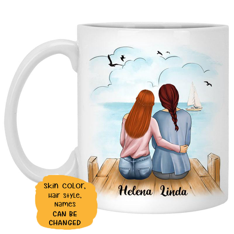 To my Granddaughter, You will never lose, Beach view, Customized mug, Personalized gifts, Mother's Day gifts