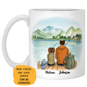 Father and Daughter Fishing Partner for Life, Customized mug, Personalized gift, Father's Day gift