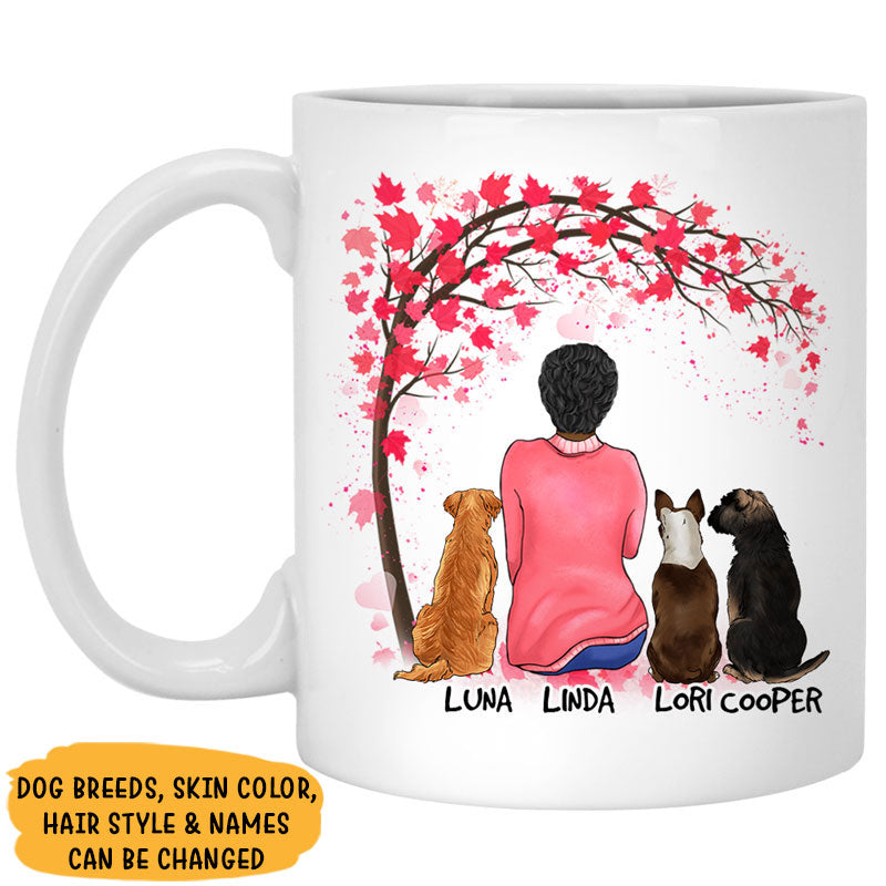 Filled with Love, Red Tree, Personalized Mugs, Custom Gifts for Dog Lovers