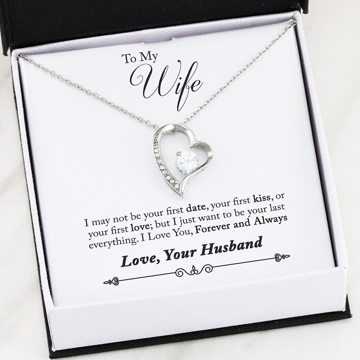 Forever and Always, Forever Love Luxury Necklace, Gift for Wife from Husband