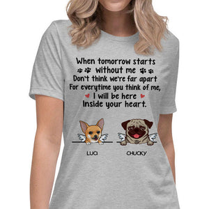 Inside Your Heart, Custom Dog Memorial T Shirt, Personalized Gifts for Dog Lovers