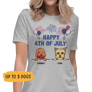 Happy 4th Of July, Personalized Dog T Shirts, Custom Gifts for Dog Lovers, Custom Shirt