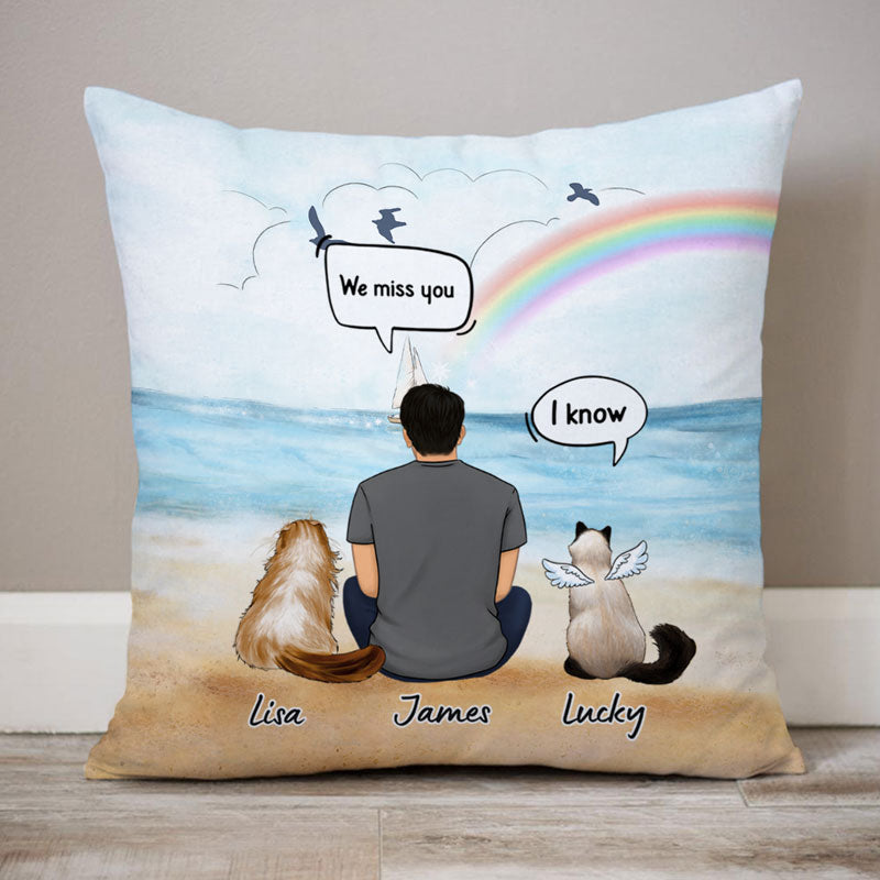 I Still Talk About You I Miss You, Personalized Memorial Pillows, Custom Gift for Cat Lovers