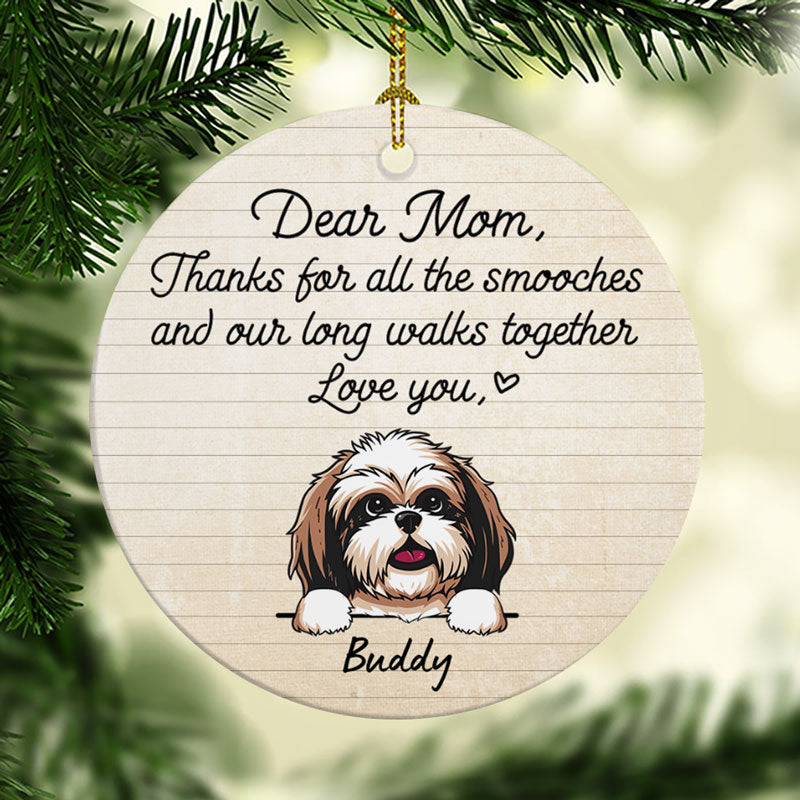 Thanks For The Smooches and Long Walks, Personalized Circle Ornaments, -  PersonalFury