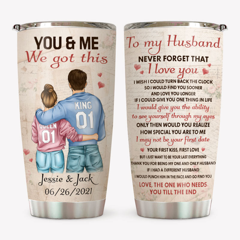You And Me We Got This, Personalized Tumbler Cup, Anniversary Gifts Fo ...
