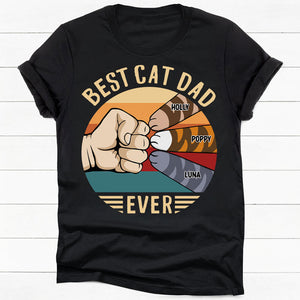 Best Cat Dad Mom Ever Fist Bump, Personalized Shirt, Custom Gifts For Cat Lovers