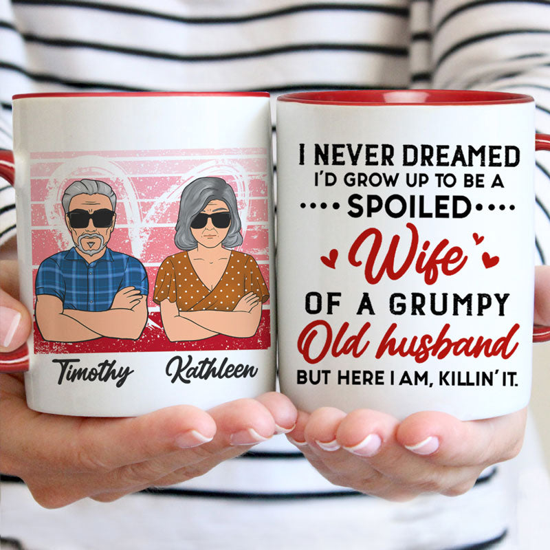 Discover Grow Up To Be A Spolied Wife, Personalized Funny Mug, Valentine's Day Gift For Her
