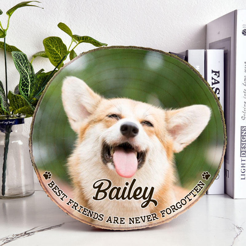 Best Friends Are Never Forgotten, Personalized Photo Wood Slice, Custom Photo Gift for Pet Lovers