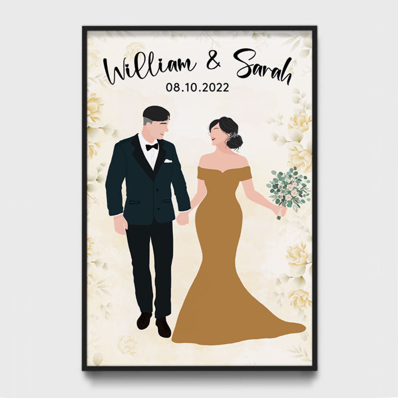 Couple Faceless, Personalized Poster, Wedding Gift, Anniversary Gift For Couple