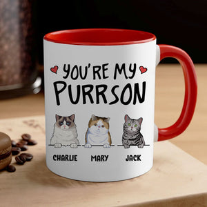 You Are My Purrson, Funny Mug, Personalized Accent Mug, Customized Accent Mug, Gift for Cat Lovers