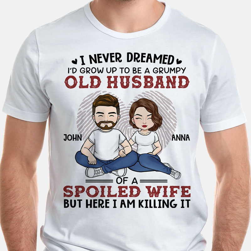 Grow Up To Be A Grumpy Old Husband, Personalized Shirt, Anniversary Gifts For Husband