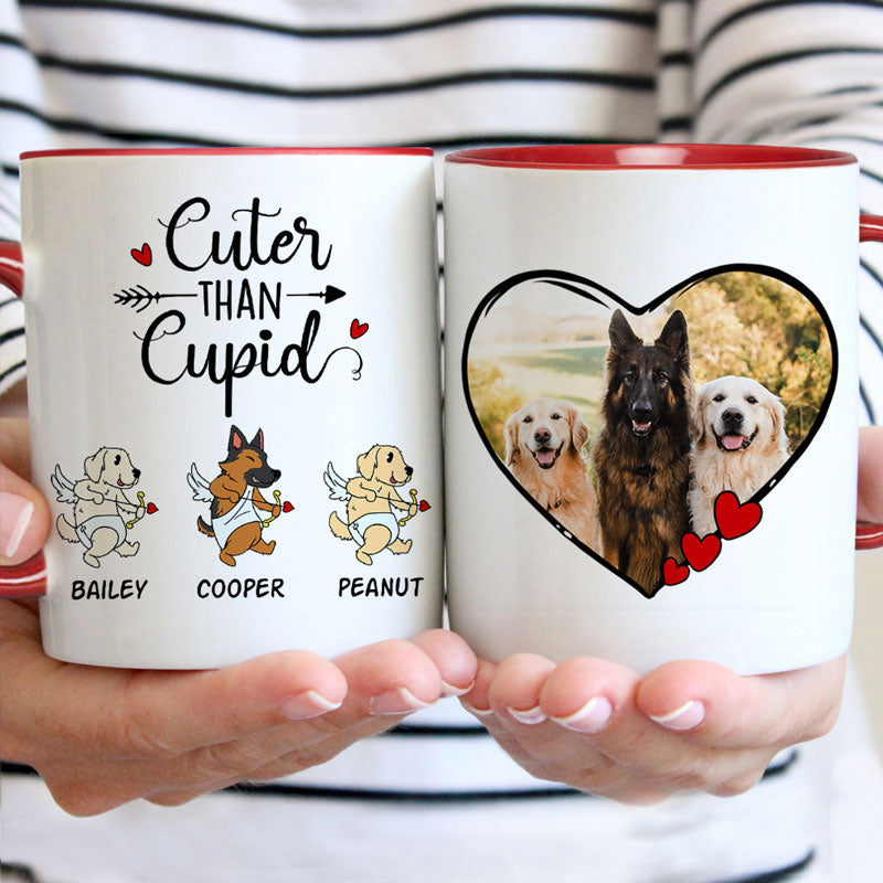 Cuter Than Cupid, Custom Photo Mug, Personalized Mug, Custom Accent Mug, Gift For Pet Lovers