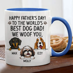 To The World's Best Dog Dad, Personalized Accent Mug, Father's Day Gifts
