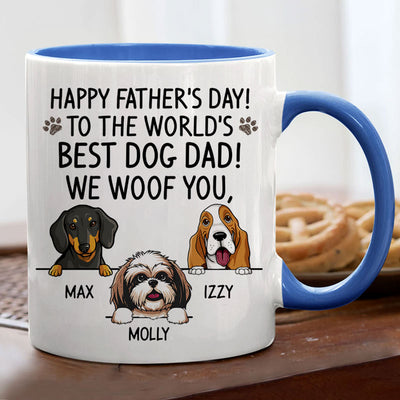 To The World's Best Dog Dad, Personalized Accent Mug, Father's Day Gif ...