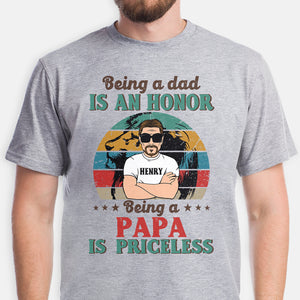 Being A Dad Is An Honor Old Man, Personalized Shirt, Father's Day Gift