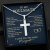 I Love You The Most, Personalized Cross Necklace, Message Card Jewelry, Gift For Him