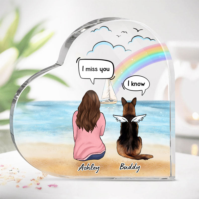 I Still Talk About You, Personalized Keepsake, Heart Shape Plaque, Memorial Gift For Dog Lovers