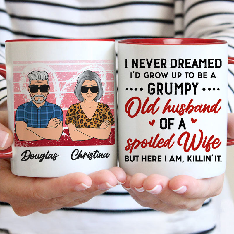 Discover Grumpy Old Husband, Personalized Funny Mug, Valentine's Day Gift For Him