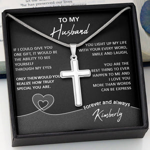 If I Could Give You One Gift, Personalized Cross Necklace, Anniversary Gift For Him