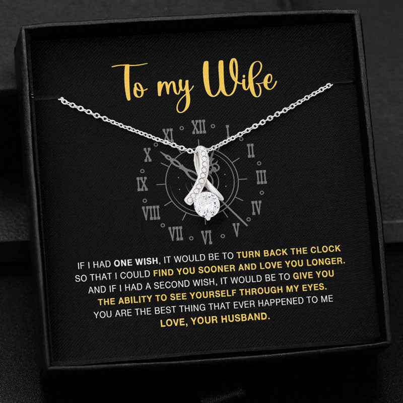 Turn Back The Clock, Personalized Luxury Necklace, Message Card Jewelry, Anniversary Gifts For Her