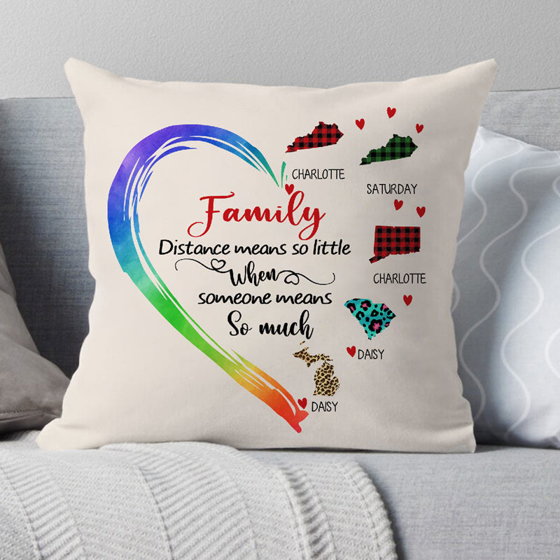 Distance Mean So Little, Personalized State Colors Pillow, Custom Chri -  PersonalFury