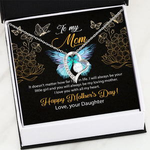 To My Mom, Black Message Card, Forever Love Luxury Necklace, Gift for Mom