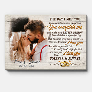 Personalized The Day I Met You Couple Canvas, Custom Photo, Premium Canvas Wall Art