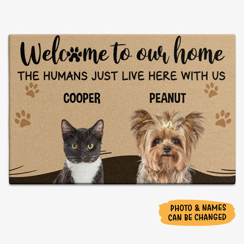 Welcome To Our Home, Custom Photo Doormat, Gift For Pet Lovers, Personalized Doormat, New Home Gift