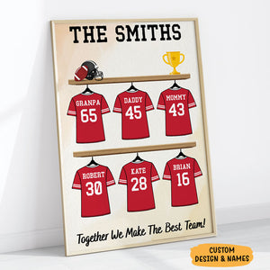 Personalized Dad's Dream Team Poster, 6 to 12 Options, Customized Father's Day Gifts