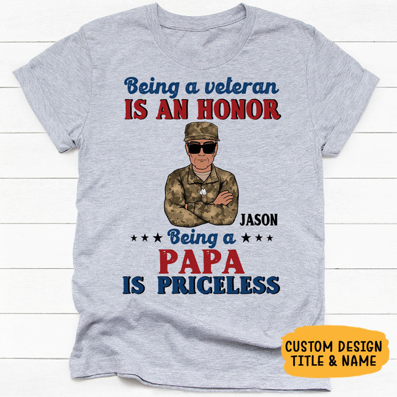 Being A Veteran Is An Honor Old Man, July 4th, Personalized Shirt, Patriotic Shirt