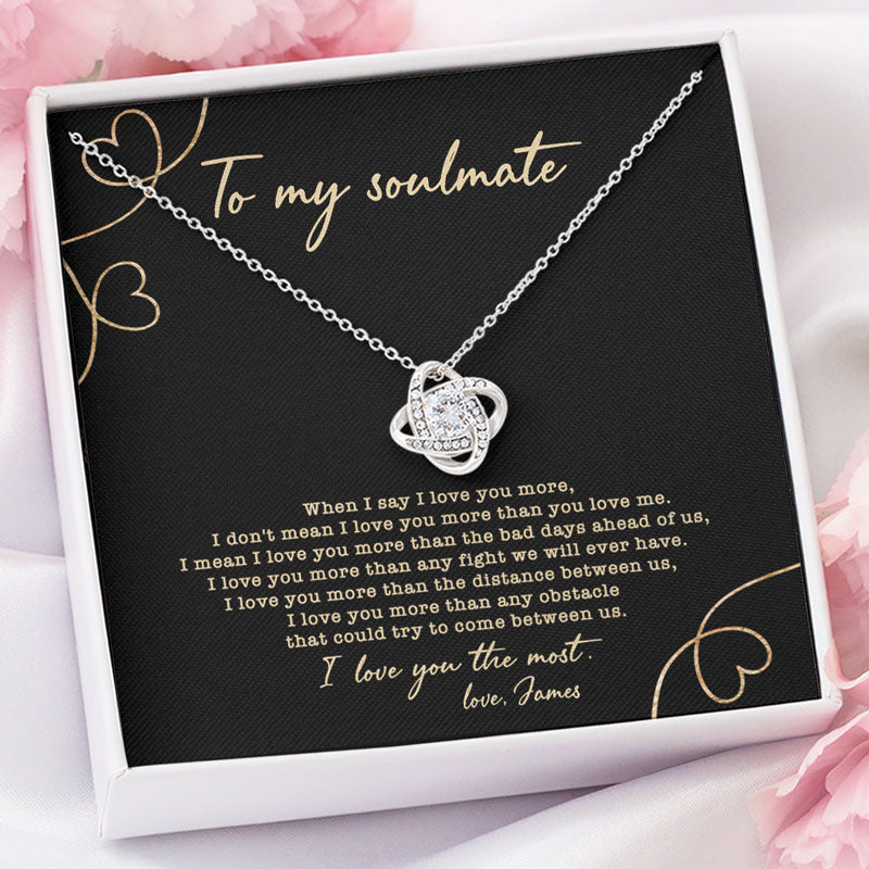 When I Say I Love You More, Personalized Luxury Necklace, Message Card Jewelry, Gifts For Her