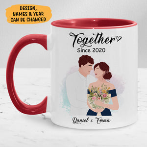 Together Since, Couple Faceless Portrait, Personalized Mug, Anniversary Gifts