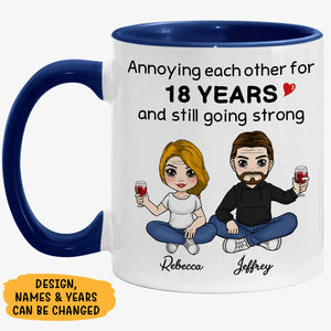 Annoying Each Other And Still Going Strong, Personalized Accent Mug, Gifts For Couple