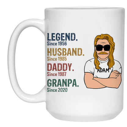 Legend Husband Since Year Old Man, Personalized Mug, Gifts for Dads and Grandpas, Father's Day Gifts