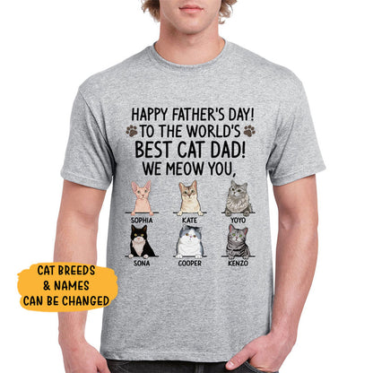 Happy Father's Day Best Cat Dad, Custom Shirt, Personalized Gifts for Cat Lovers