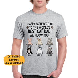 Happy Father's Day Best Cat Dad, Custom Shirt, Personalized Gifts for Cat Lovers