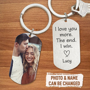 I Love You More The End, Personalized Keychain, Anniversary Gifts For Him, Custom Photo