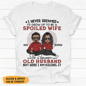 Grow Up To Be A Spoiled Wife, Personalized Shirt, Anniversary Gifts For Wife