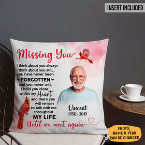 Until We Meet Again, Memorial Gift, Photo Custom, Personalized Pillow