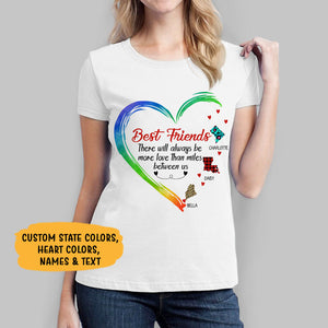 There Will Always Be More Love Than Miles Between Us, Custom State, Personalized Long Distance Shirt