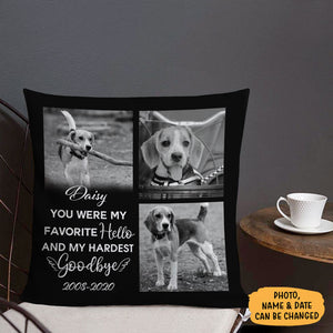 No Longer By My Side But Forever In My Heart, Personalized Pillows, Custom Gift for Dog Lovers