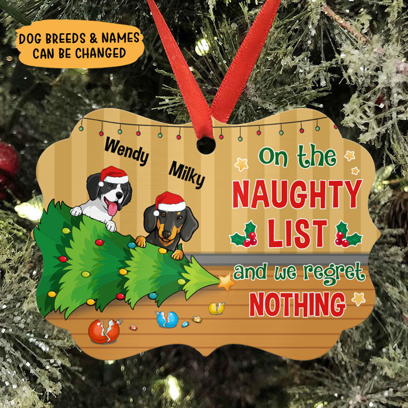 On The Naughty List, Personalized Aluminium Ornaments, Custom Holiday Gift For Dog Lovers