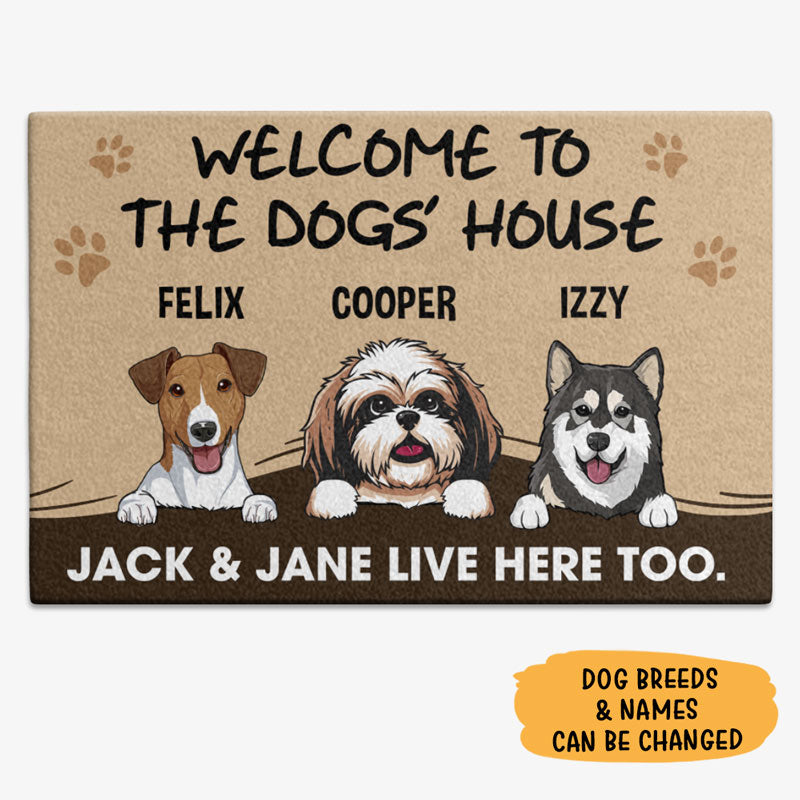 Welcome To The Dog House, Gift For Dog Lovers, Personalized Doormat, New Home Gift