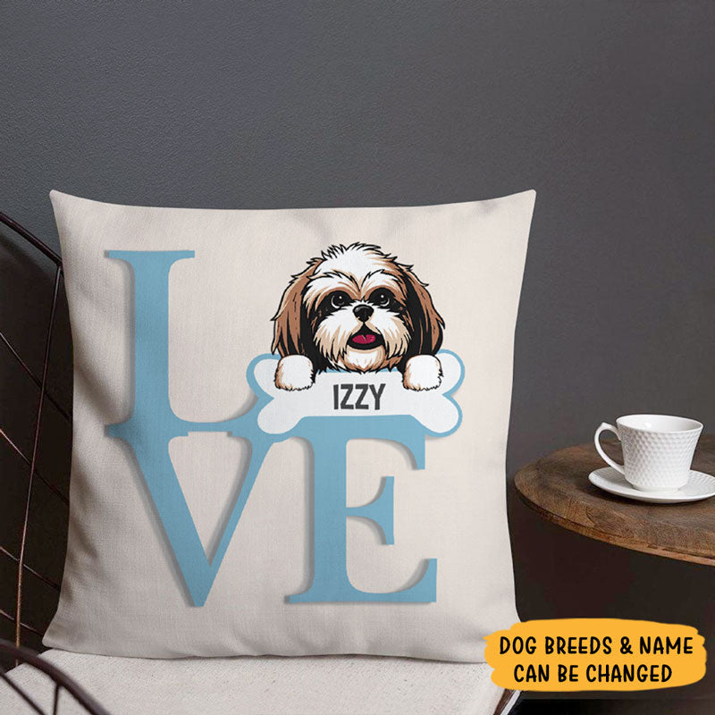 Love, Personalized Pillows, Custom Gift for Dog Lovers