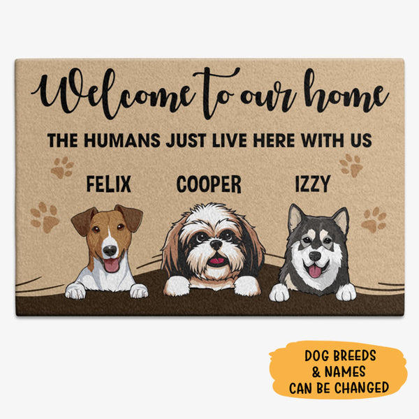 Welcome To My House Love Dogs - Personalized Shaped Door Mat, Dog Cust -  newsvips