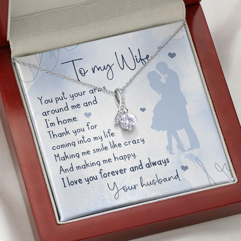 You Put Your Arms Around Me, Personalized Luxury Necklace, Message Card Jewelry, Gift For Her