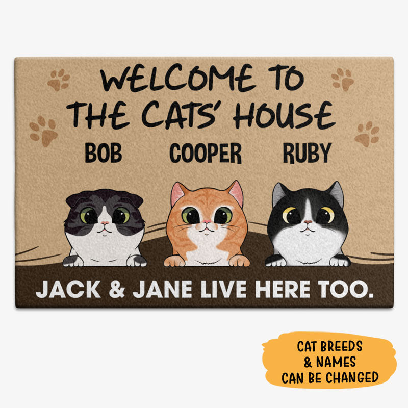 Welcome To My House Cat Doormat, Gift For Cat Lovers, Personalized